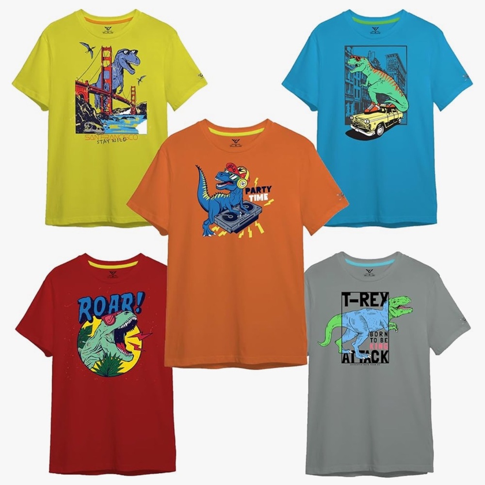 Dinosaur Graphic T-Shirts Set